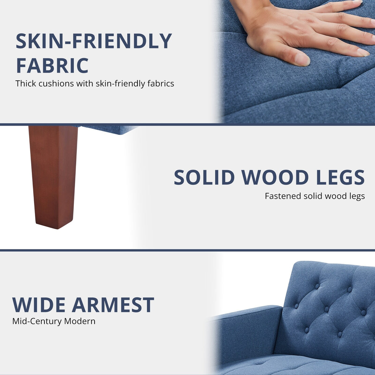 74" Velvet Futon Sofa Bed, Adjustable Backrest Convertible Loveseat Sleeper Couch with Tapered Wood Legs for Small Space