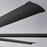 75-inch Black 8-Blade Aluminum Ceiling Fan with Remote and Light - 75 in