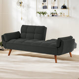 75.39 IN. Futon Sofa Bed, Convertible Upholstered Couch Sleeper with Reclining Sleeper Split Tufted Back