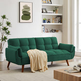 75.39" Futon Sofa Bed, Convertible Folding Futon Couch Recliner Lounge For Living Room With 2 Pillow/Armrest