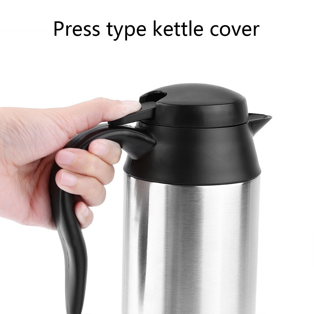 750ml 12V Car Stainless Steel Cigarette Lighter Heating Kettle Mug Electric Travel Thermoses