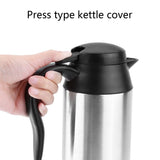 750ml 12V Car Stainless Steel Cigarette Lighter Heating Kettle Mug Electric Travel Thermoses