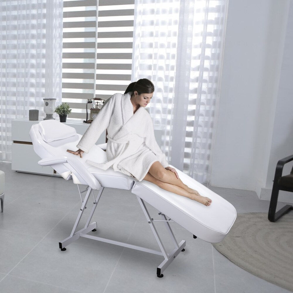 75" Adjustable Beauty Salon Spa Massage Bed Tattoo Chair White
