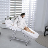 75" Adjustable Beauty Salon Spa Massage Bed Tattoo Chair White