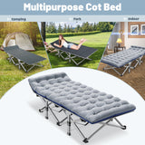 75" Folding Camping Bed with 3.3 Inch Mattress, Portable Sleeping Cot
