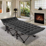 75" Folding Camping Bed with 3.3 Inch Mattress, Portable Sleeping Cot