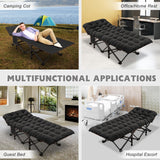 75" Folding Camping Bed with 3.3 Inch Mattress, Portable Sleeping Cot