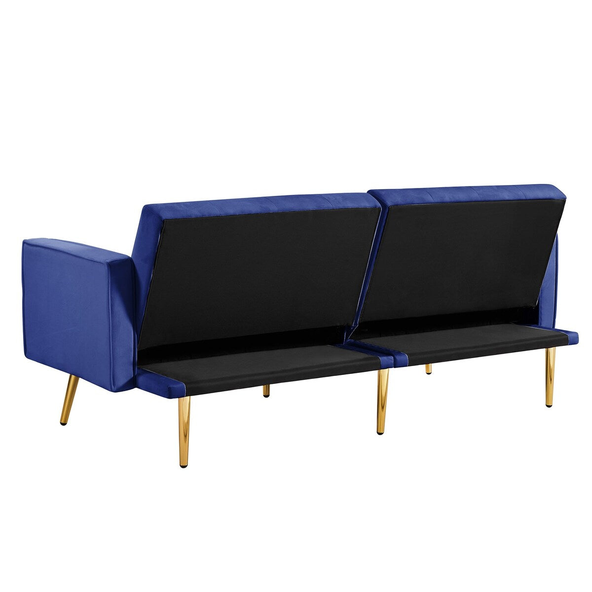 76" Velvet Square Arm Convertible Sofa Bed