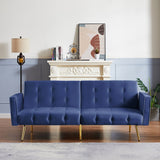 76" Velvet Square Arm Convertible Sofa Bed