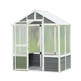 76''x48''x86'' Walk-in Outdoor Cold Frame Wooden Polycarbonate Plant Gardening Greenhouse for Patio Backyard Lawn