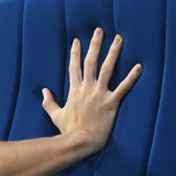77" Velvet Upholstered Loveseat Sofa, Comfortable Thick Cusion Seat Sofa with Vertical Striped Decoration and Metal Legs