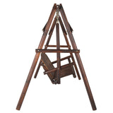 78 In. 2-Person Wood Patio Swing With Stand