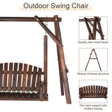 78 In. 2-Person Wood Patio Swing With Stand