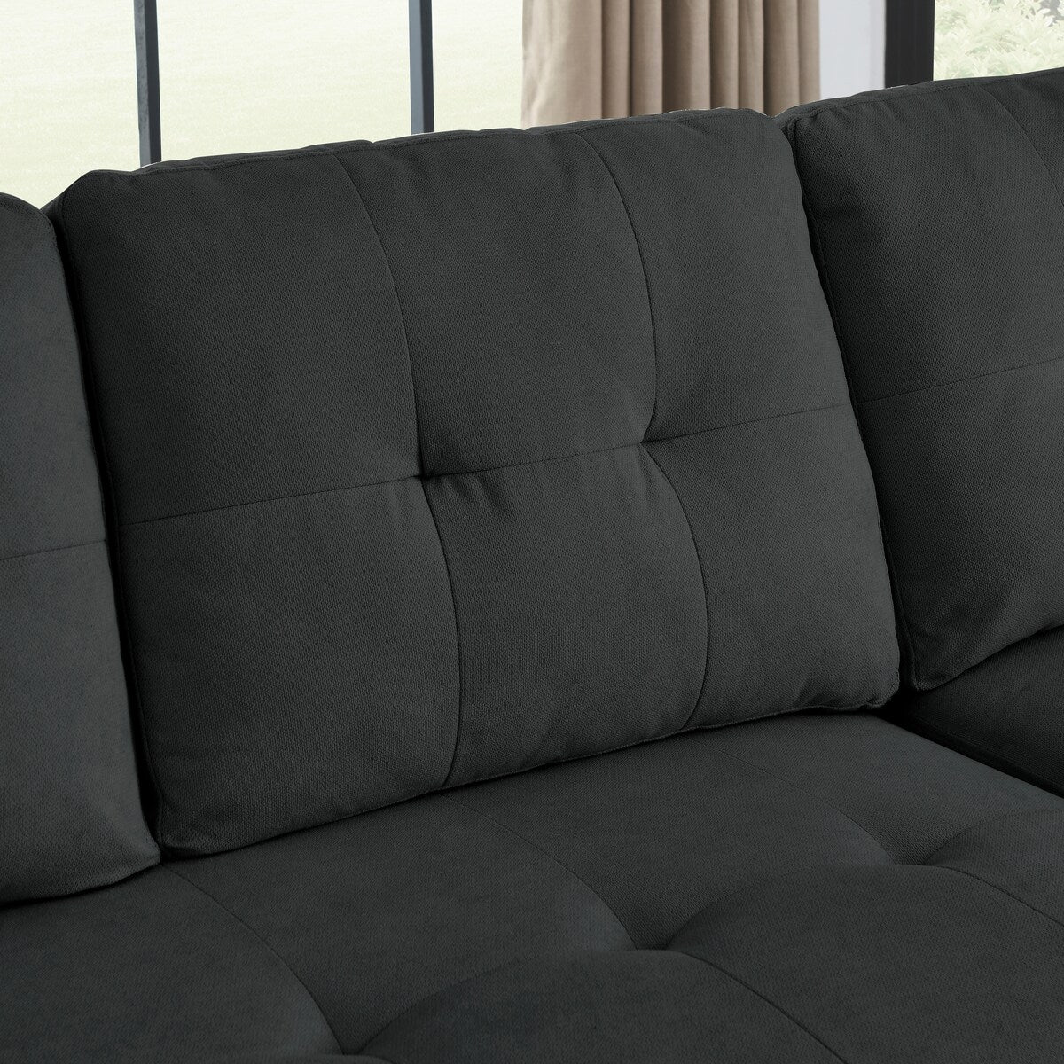78.5-inch Beige Reversible Sleeper Sectional Sofa with Storage Chaise and Side Storage Bag - 78.5"W x 49"D x 31"H