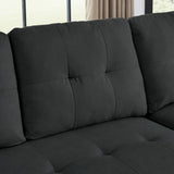 78.5-inch Beige Reversible Sleeper Sectional Sofa with Storage Chaise and Side Storage Bag - 78.5"W x 49"D x 31"H