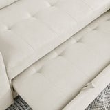 78.5-inch Beige Reversible Sleeper Sectional Sofa with Storage Chaise and Side Storage Bag - 78.5"W x 49"D x 31"H