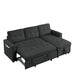 78.5-inch Beige Reversible Sleeper Sectional Sofa with Storage Chaise and Side Storage Bag - 78.5"W x 49"D x 31"H