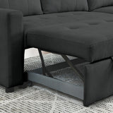 78.5-inch Beige Reversible Sleeper Sectional Sofa with Storage Chaise and Side Storage Bag - 78.5"W x 49"D x 31"H