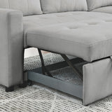 78.5-inch Beige Reversible Sleeper Sectional Sofa with Storage Chaise and Side Storage Bag - 78.5"W x 49"D x 31"H