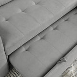 78.5-inch Beige Reversible Sleeper Sectional Sofa with Storage Chaise and Side Storage Bag - 78.5"W x 49"D x 31"H