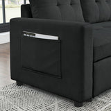 78.5-inch Beige Reversible Sleeper Sectional Sofa with Storage Chaise and Side Storage Bag - 78.5"W x 49"D x 31"H