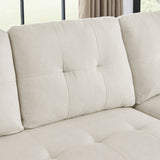 78.5-inch Beige Reversible Sleeper Sectional Sofa with Storage Chaise and Side Storage Bag - 78.5"W x 49"D x 31"H