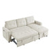 78.5-inch Beige Reversible Sleeper Sectional Sofa with Storage Chaise and Side Storage Bag - 78.5"W x 49"D x 31"H