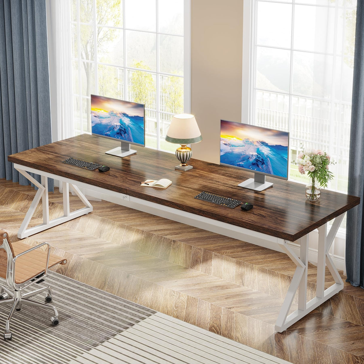 78.7 Inches Long Computer Desk, Two Person Desk For Home Office