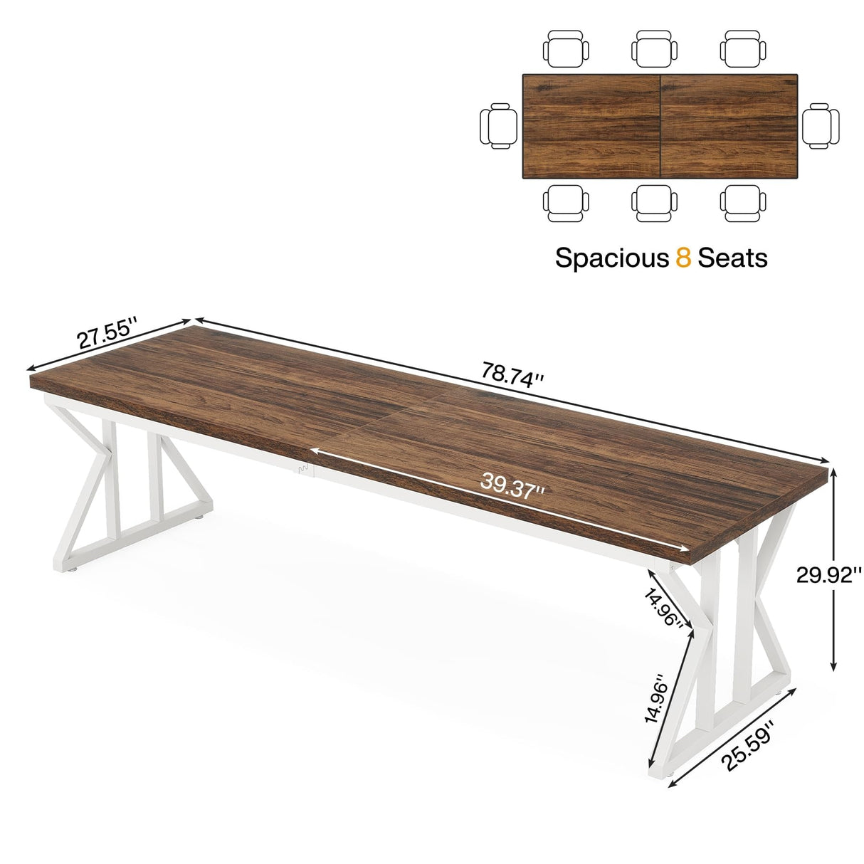 78.7 Inches Long Computer Desk, Two Person Desk For Home Office