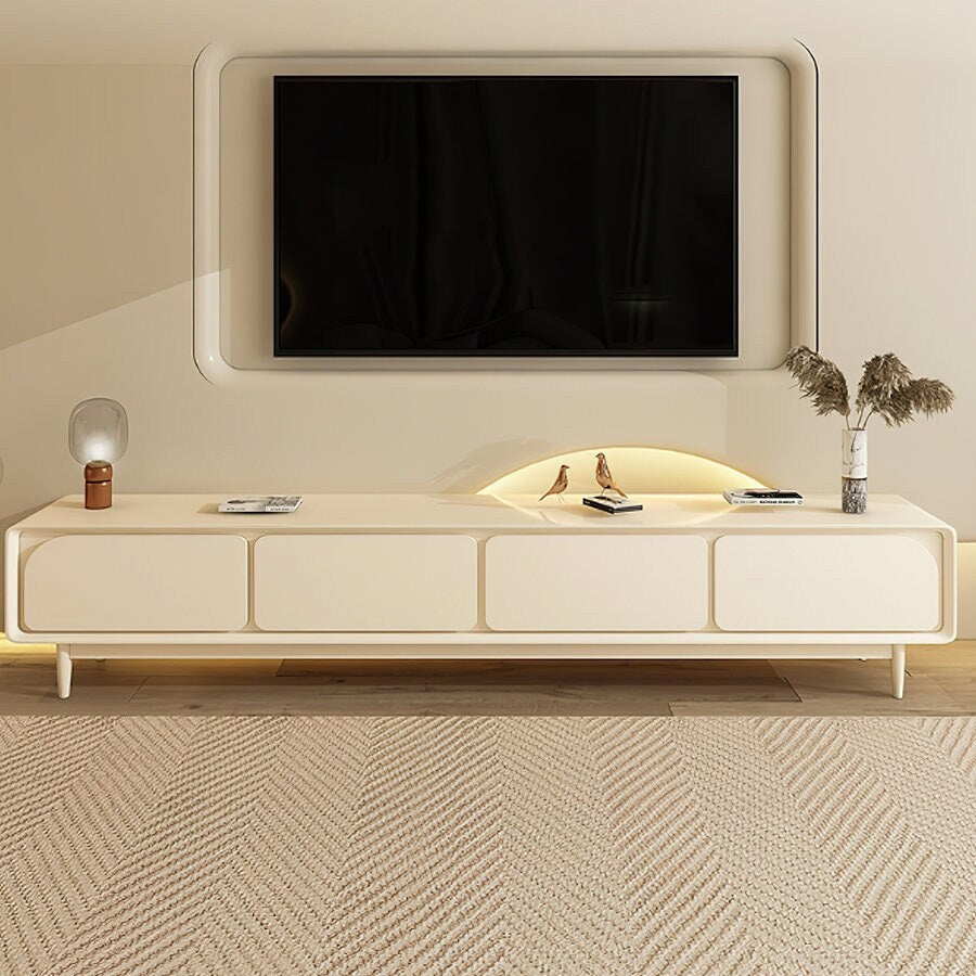 78.74'' Elegance in French Cream White Media Console - 78 inches in width