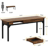 78.7" Extra Long Computer Desk, Two Person Large Desk with 2 Drawers