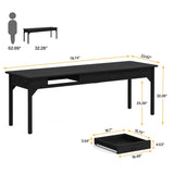 78.7" Extra Long Computer Desk, Two Person Large Desk with 2 Drawers