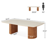 78.8-inch Large Executive Desk Home Office Desks with Travertine Slab Top for Study Room Office
