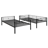 78" Classic Dormitory Double Bed Metal Bunk Bed, Simple Style