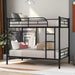 78" Classic Dormitory Double Bed Metal Bunk Bed, Simple Style