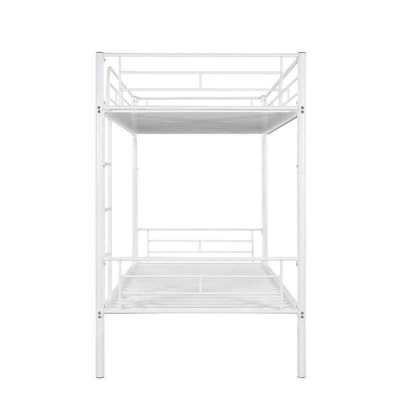 78" Classic Dormitory Double Bed Metal Bunk Bed, Simple Style