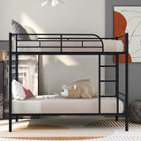 78" Classic Dormitory Double Bed Metal Bunk Bed, Simple Style