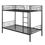 78" Classic Dormitory Double Bed Metal Bunk Bed, Simple Style