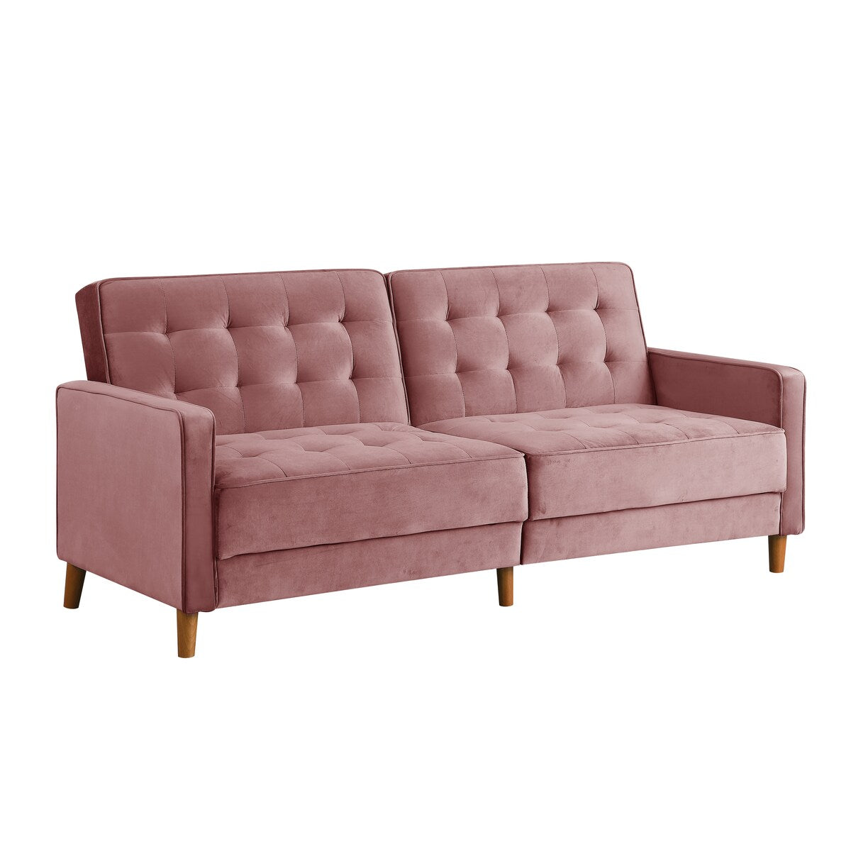 78" Loveseat Comfort Velvet Thickened Upholstered Convertible Sofa Bed with Adjustable Back