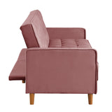 78" Loveseat Comfort Velvet Thickened Upholstered Convertible Sofa Bed with Adjustable Back