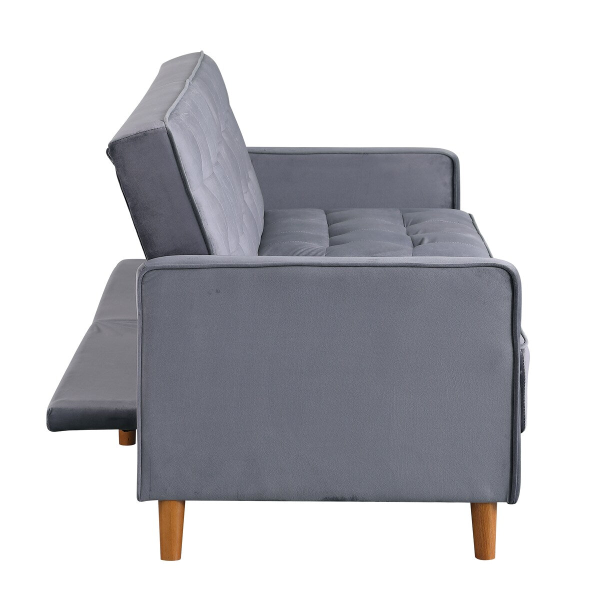 78" Loveseat Comfort Velvet Thickened Upholstered Convertible Sofa Bed with Adjustable Back