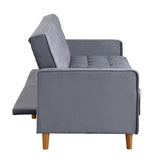 78" Loveseat Comfort Velvet Thickened Upholstered Convertible Sofa Bed with Adjustable Back