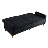 78" Loveseat Comfort Velvet Thickened Upholstered Convertible Sofa Bed with Adjustable Back
