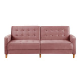 78" Loveseat Comfort Velvet Thickened Upholstered Convertible Sofa Bed with Adjustable Back
