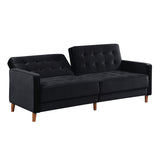 78" Loveseat Comfort Velvet Thickened Upholstered Convertible Sofa Bed with Adjustable Back