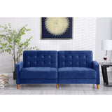 78" Loveseat Comfort Velvet Thickened Upholstered Convertible Sofa Bed with Adjustable Back
