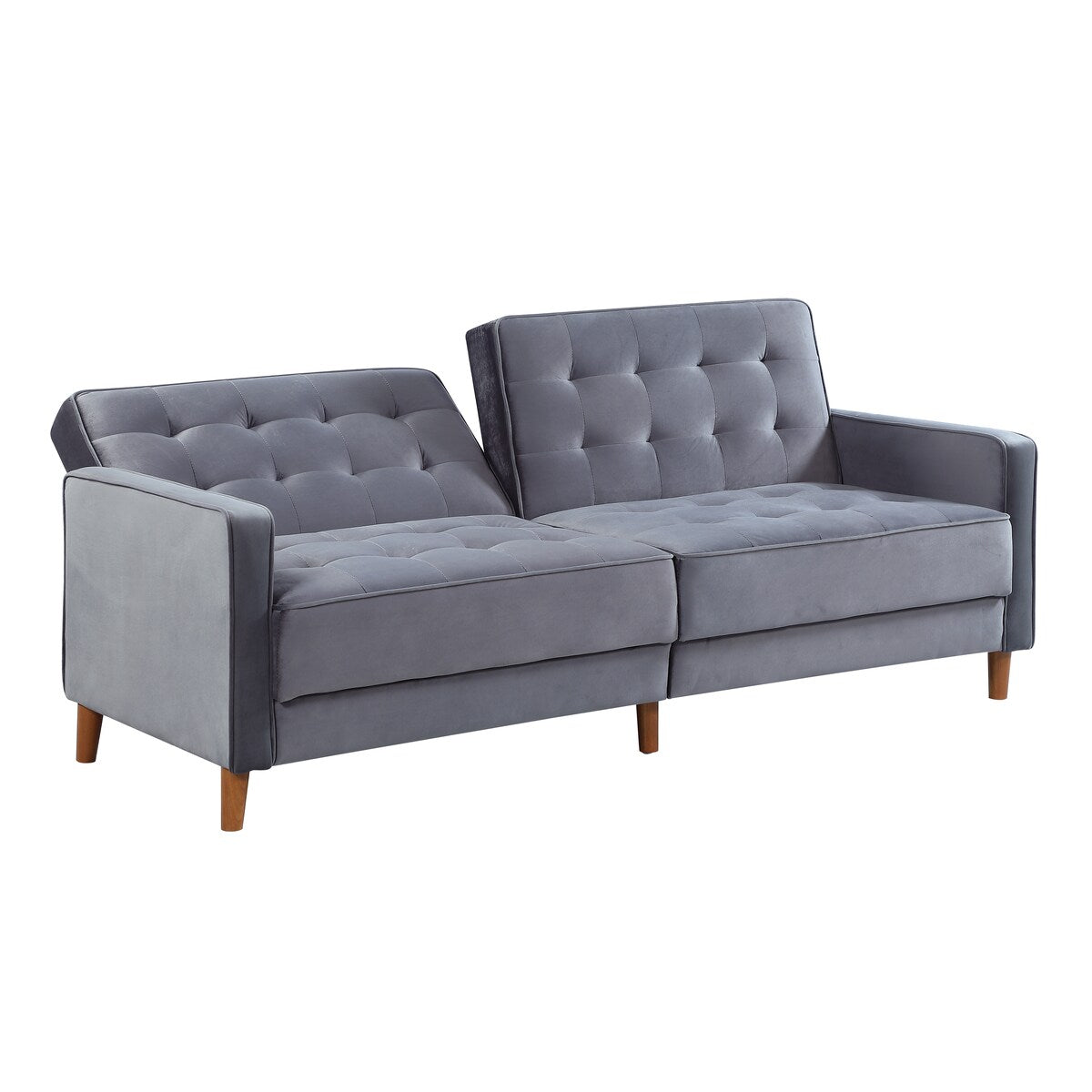 78" Loveseat Comfort Velvet Thickened Upholstered Convertible Sofa Bed with Adjustable Back