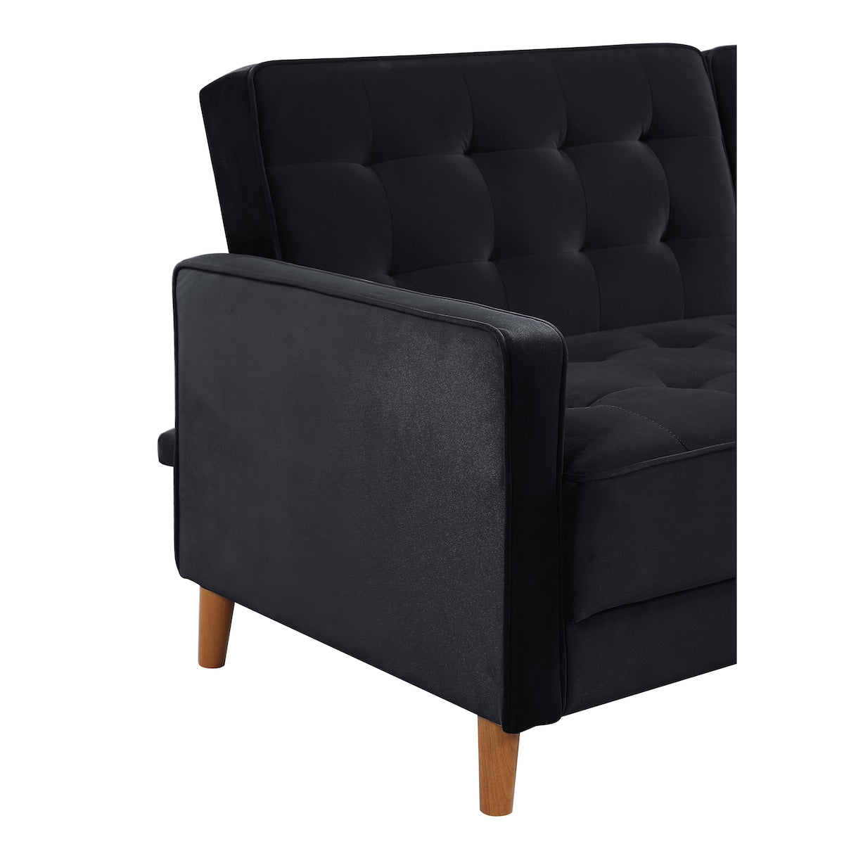78" Loveseat Comfort Velvet Thickened Upholstered Convertible Sofa Bed with Adjustable Back