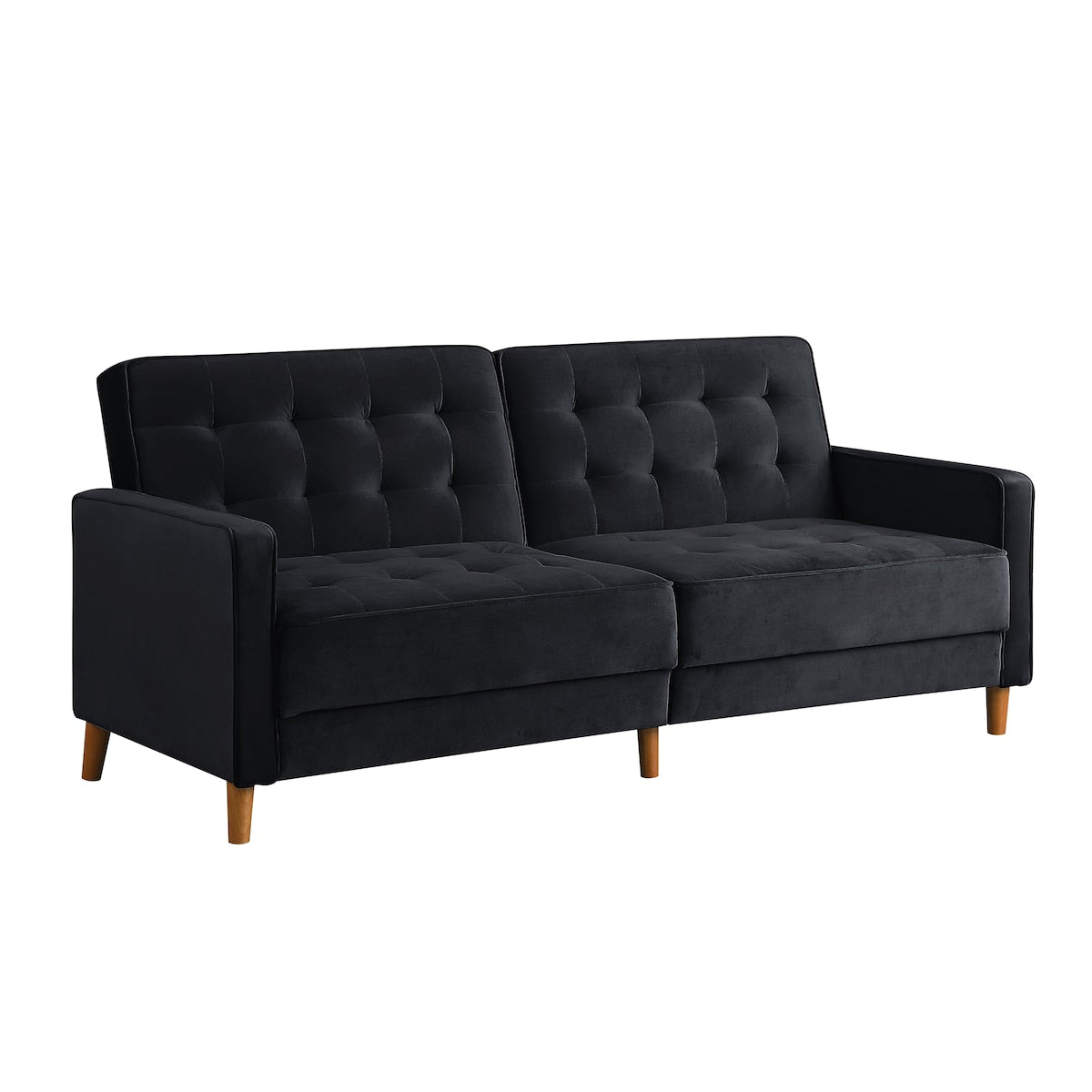 78" Loveseat Comfort Velvet Thickened Upholstered Convertible Sofa Bed with Adjustable Back