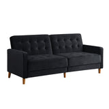 78" Loveseat Comfort Velvet Thickened Upholstered Convertible Sofa Bed with Adjustable Back